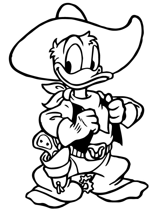 Desenho de Um Bonito Pato Donald para colorir