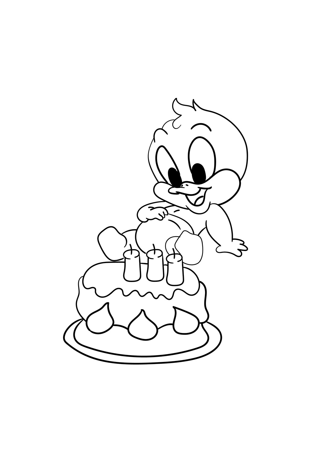 Desenho de Pato Daffy Bonito do Bebê para colorir