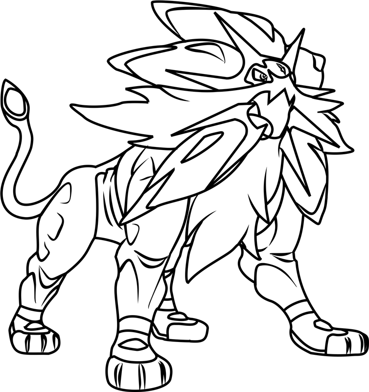 Desenho deSolgaleo Lendário Pokemon para colorir