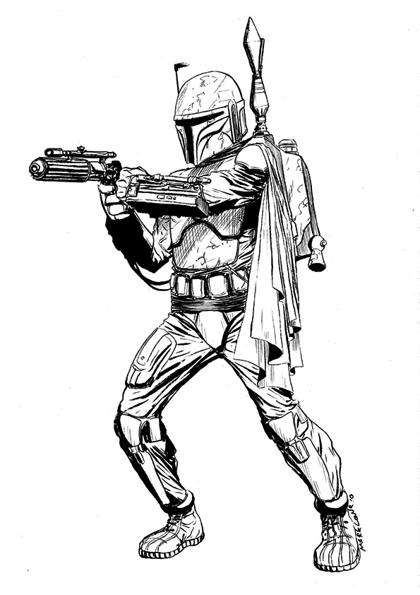 Desenho deTiro de Jango Fett para colorir