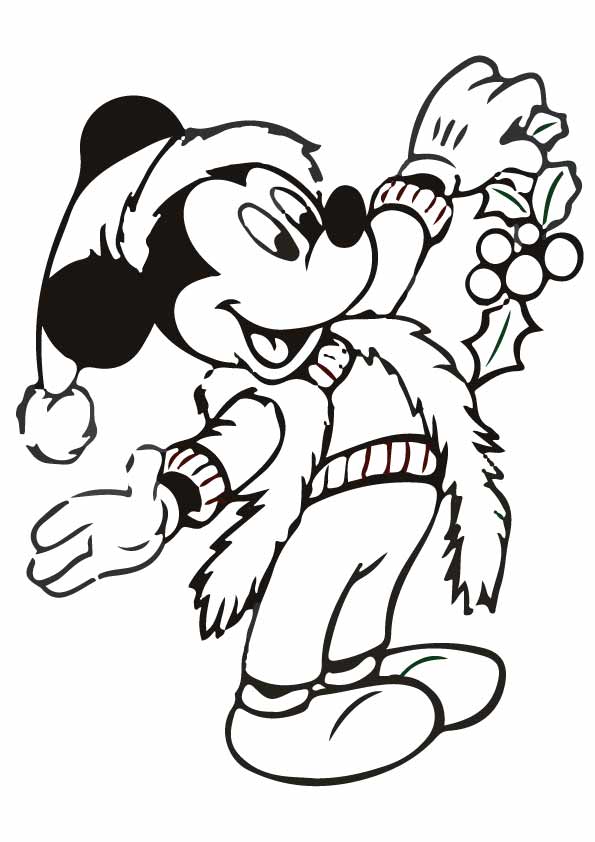 Desenho deMickey No Natal para colorir