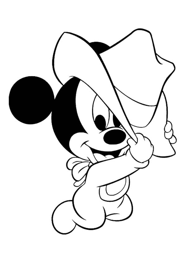 Desenho deMickey Mouse Como Cowboy para colorir