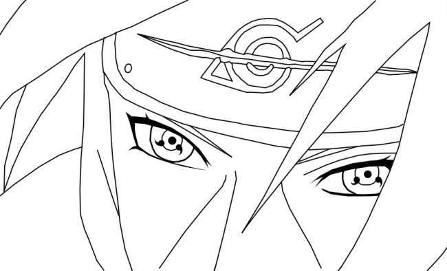 Desenho deItachi Com Sharingan para colorir