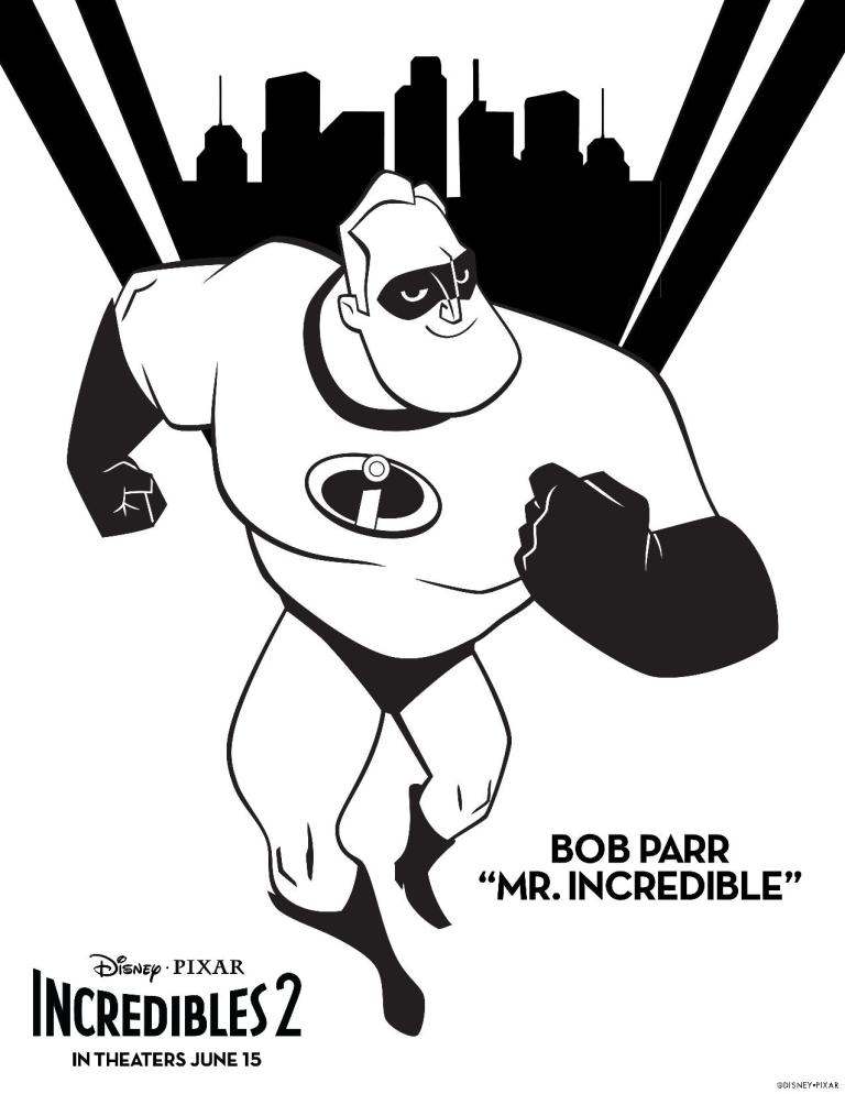 Desenho de Confiante Mr. Incredible para colorir