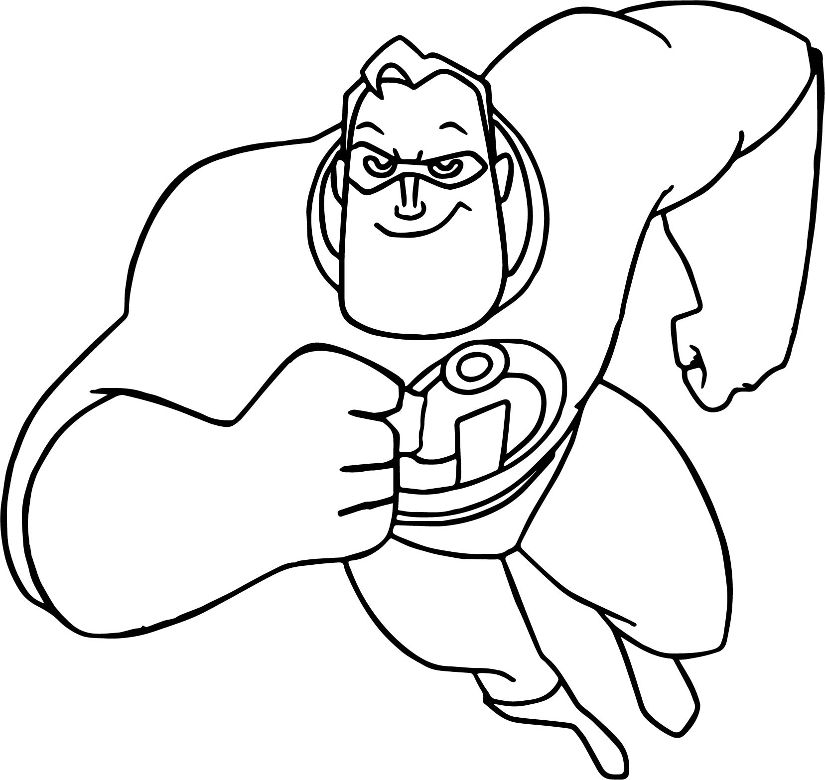 Desenho de Forte Mr. Incredible para colorir