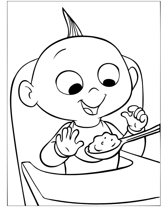 Desenho de Jack Jack Parr Comer para colorir