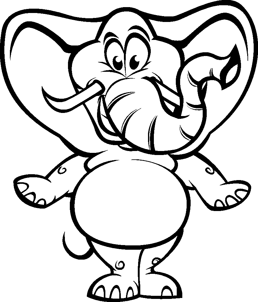 Desenho deElefante Engraçado para colorir