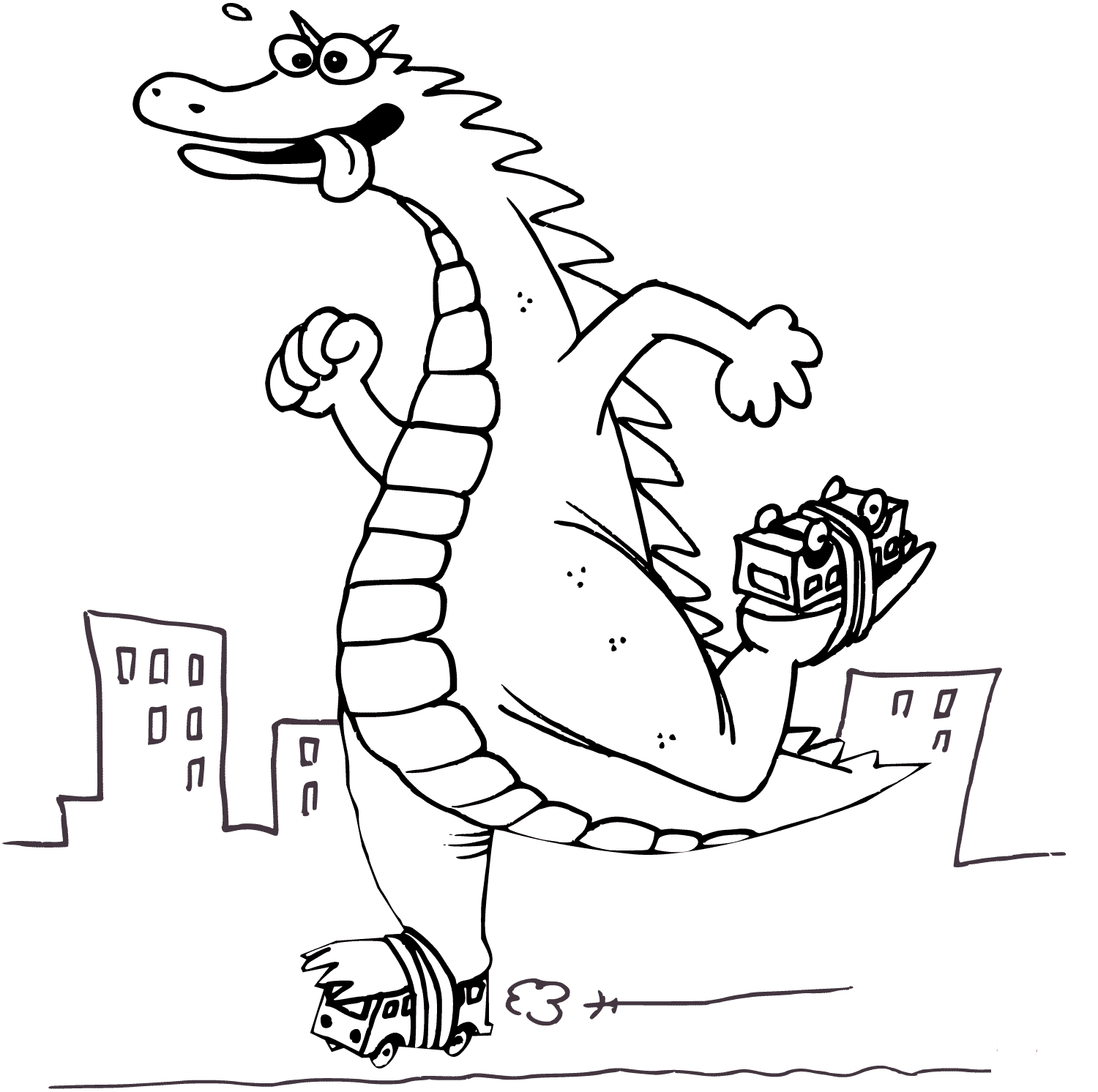 Desenho deGodzilla Engraçado para colorir