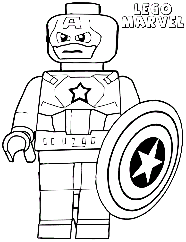 Desenho deLego Capitão America Engraçado para colorir