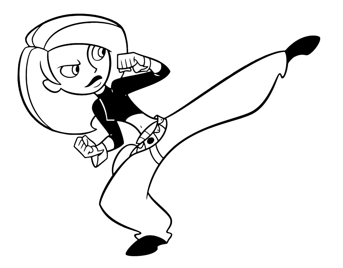 Desenho de Ação Kim Possible para colorir