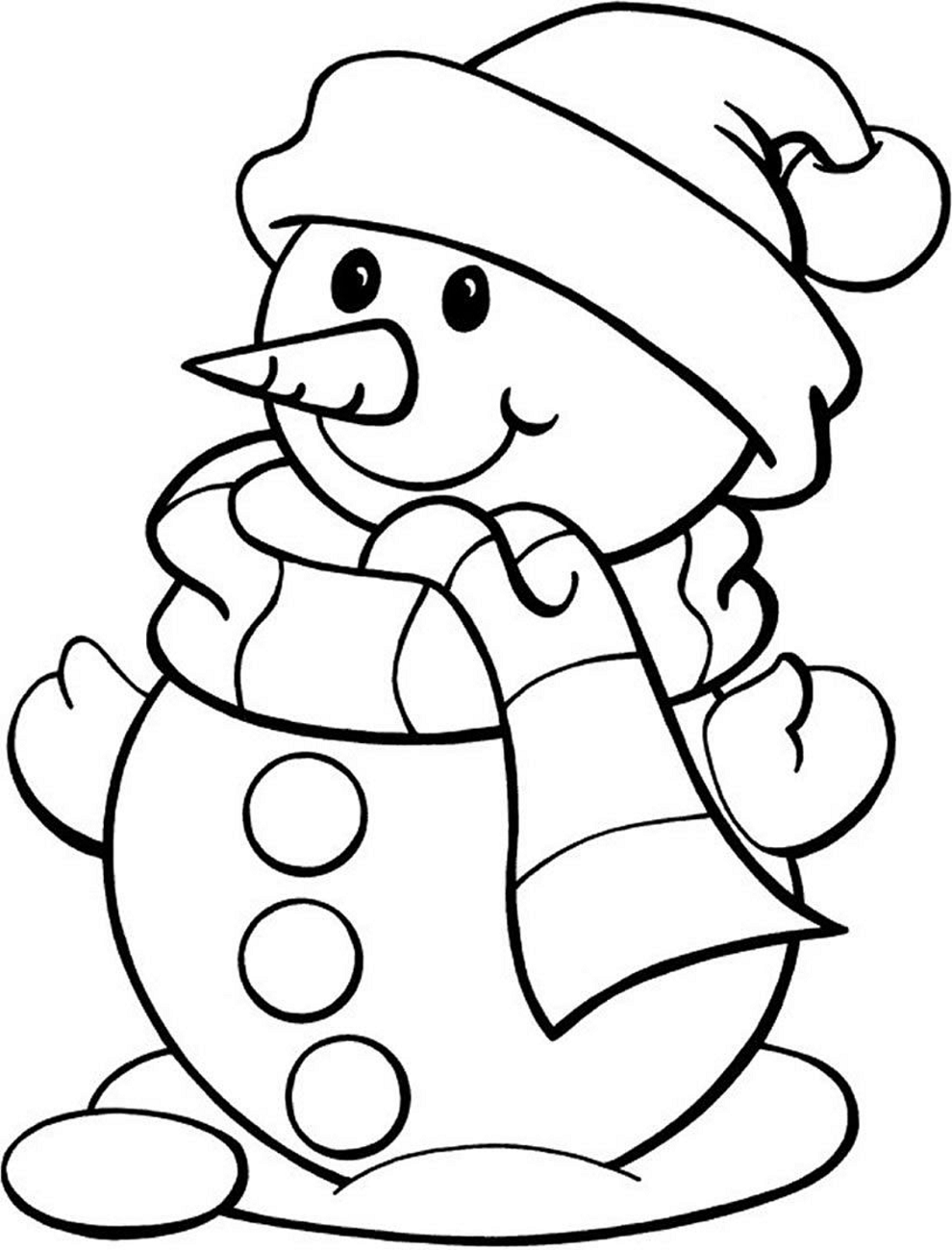 Desenho deBoneco de Neve Sorrindo para colorir