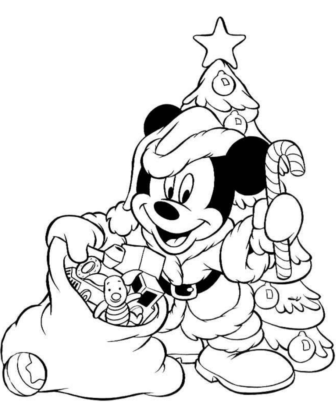 Desenho deNatal Mickey Mouse para colorir