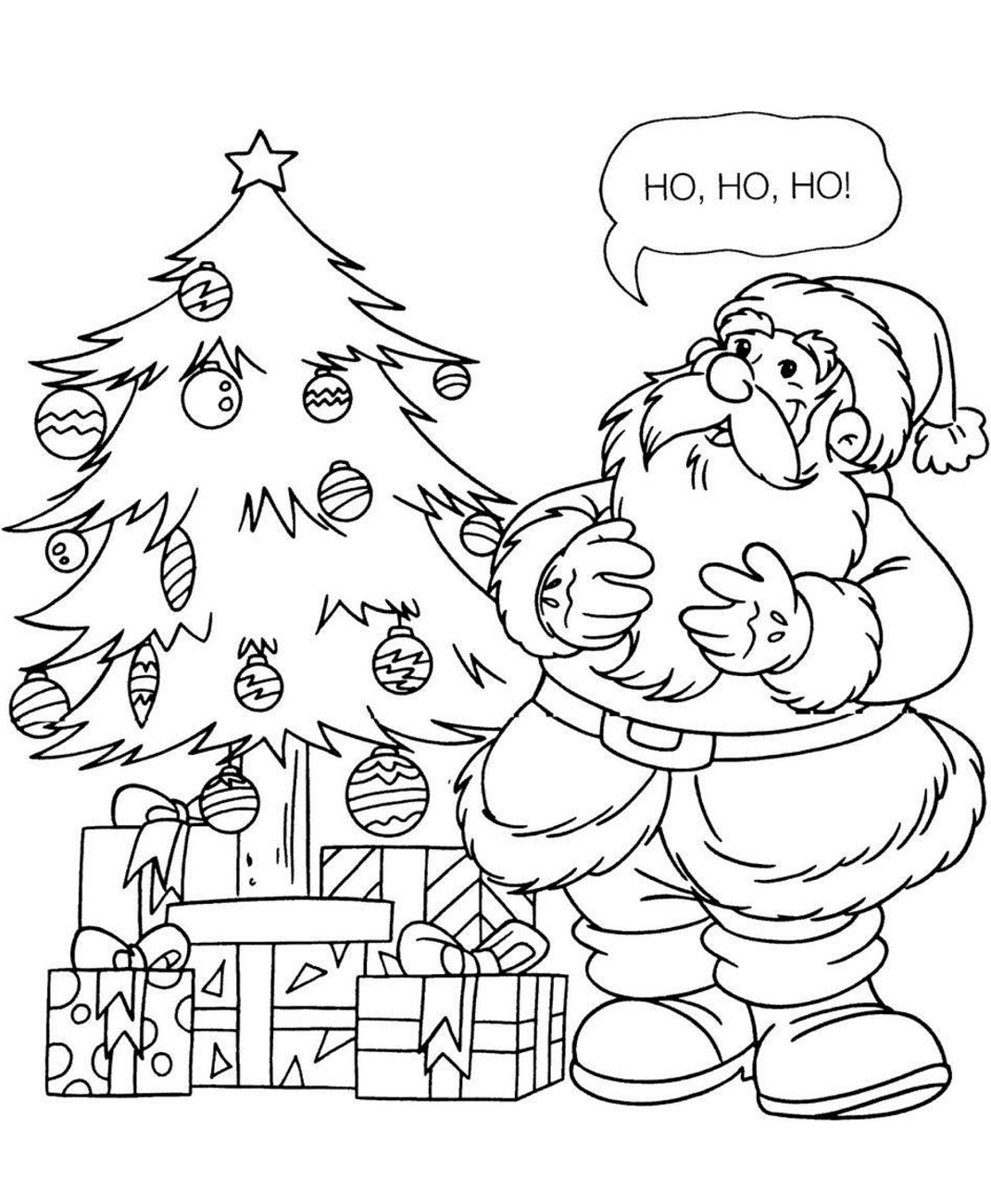 Desenho dePapai Noel Diz Ho Ho Ho para colorir