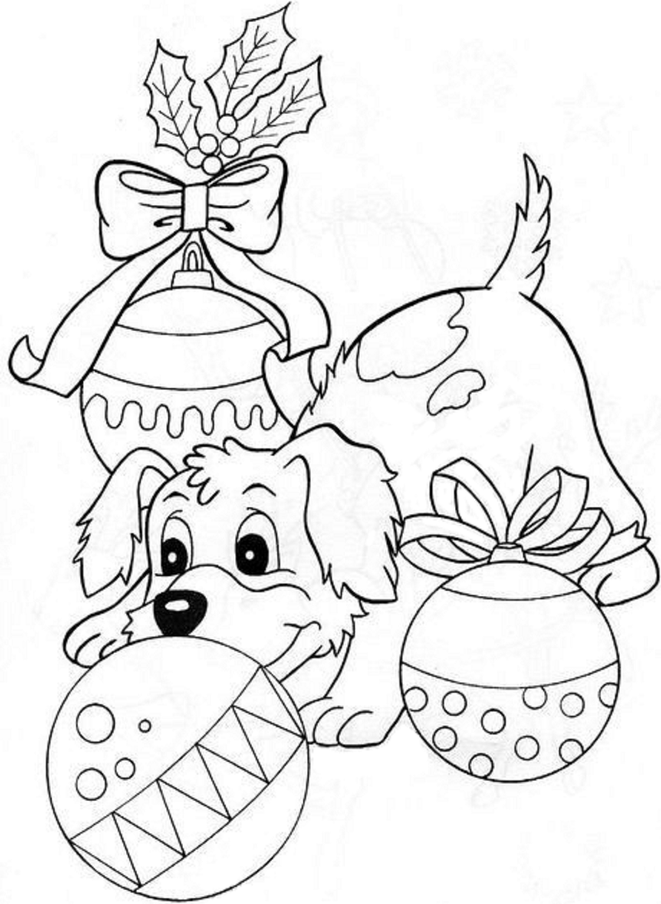 Desenho deCachorro Em Natal para colorir