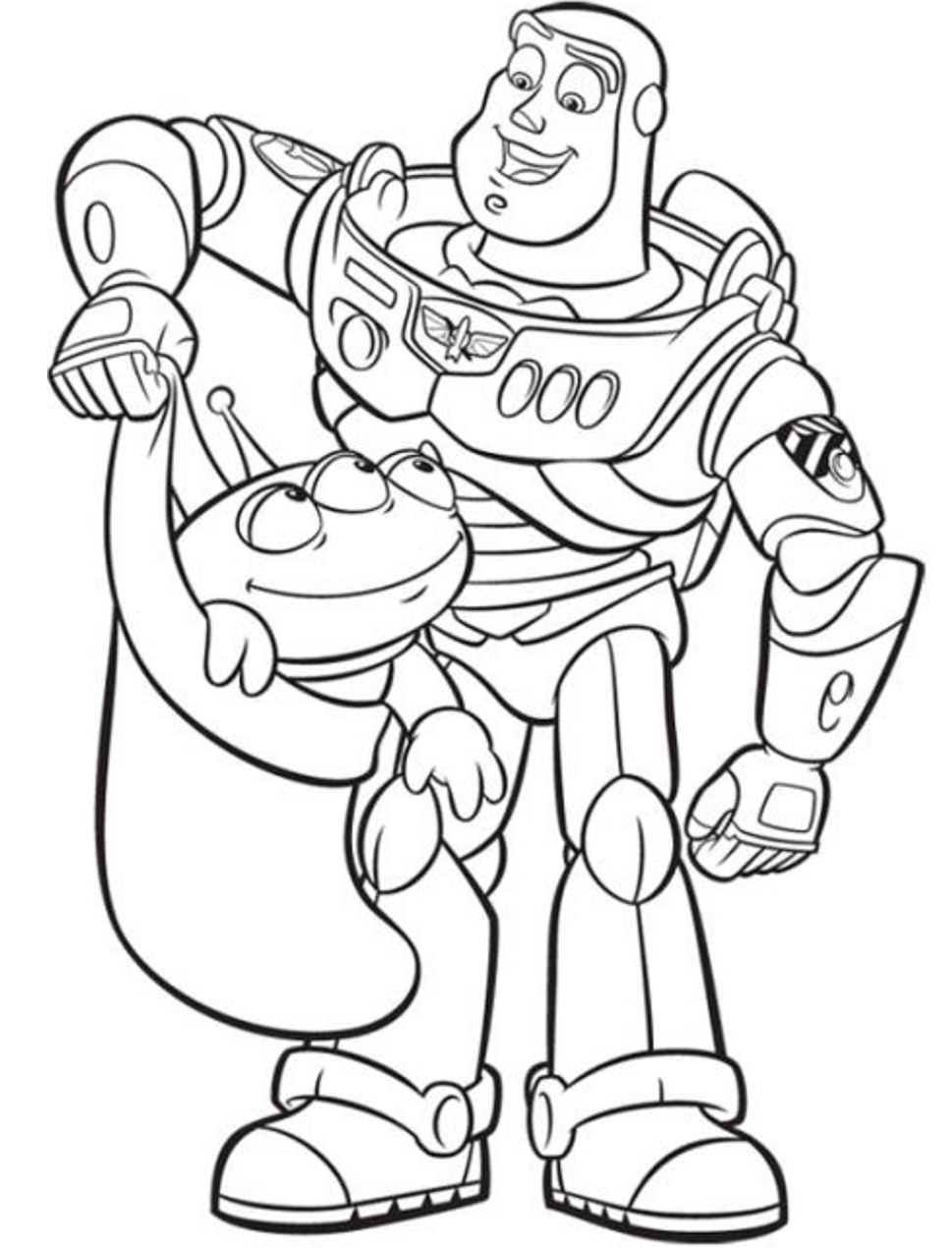 Desenho deBuzz Lightyear Com Alien para colorir