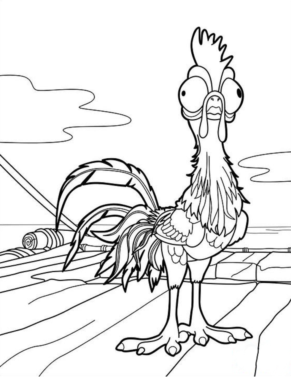 Desenho de Hei Hei Em Moana para colorir