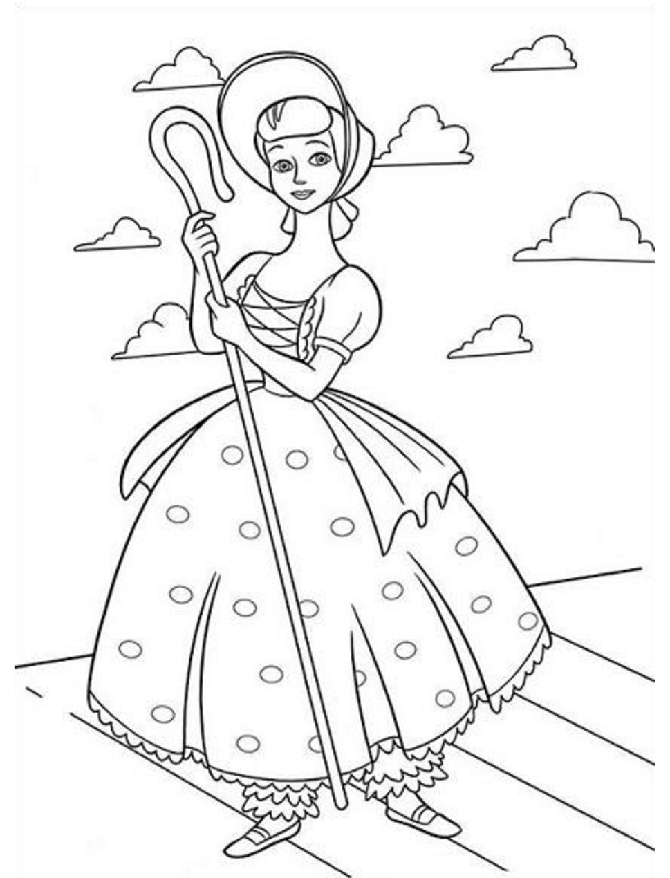 Desenho deBetty Bo Peep Toy Story 4 para colorir