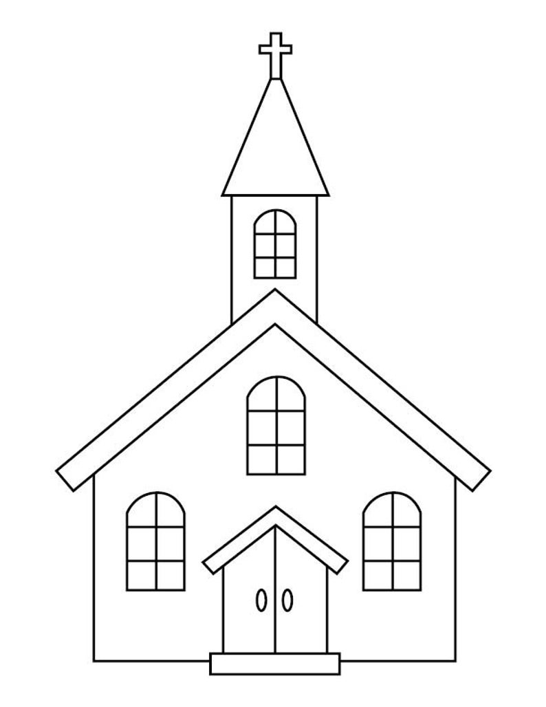 Desenho de Igreja para colorir