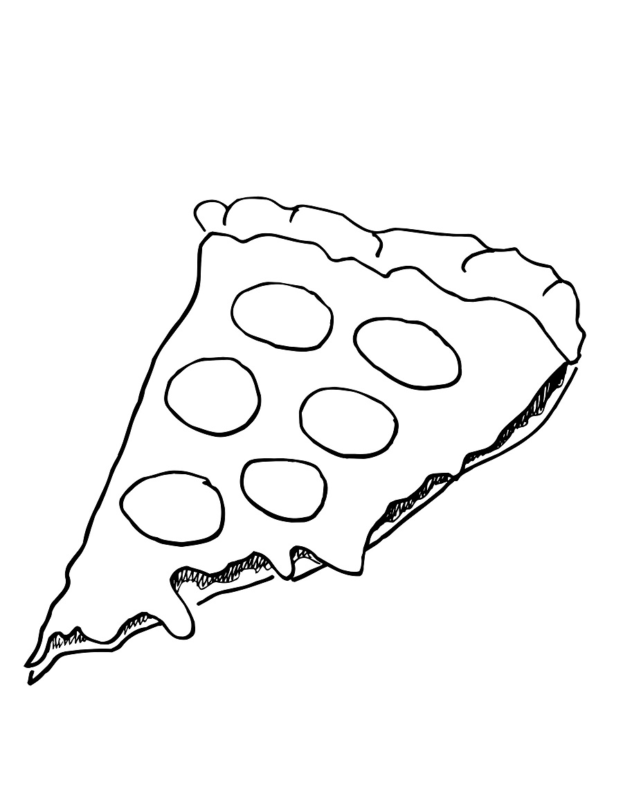 Desenho deFatia de Pizza para colorir