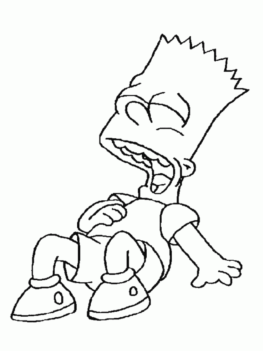 Desenho deBart Simpson Rindo para colorir