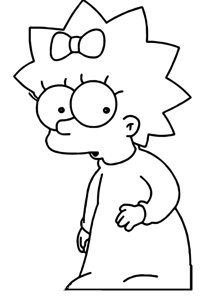 Desenho de Maggie Simpson para colorir