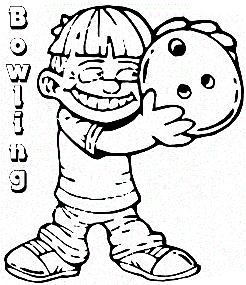 Desenho deMenino com Bola de Boliche para colorir