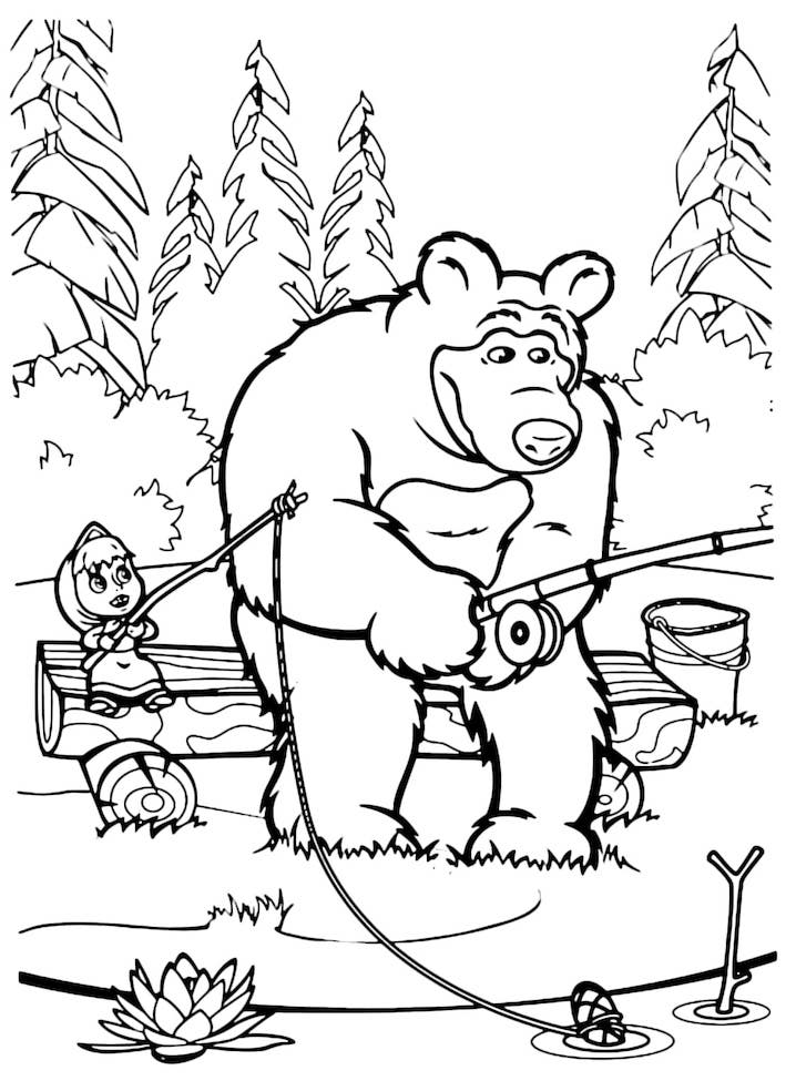 Desenhos de Masha e o Urso para colorir