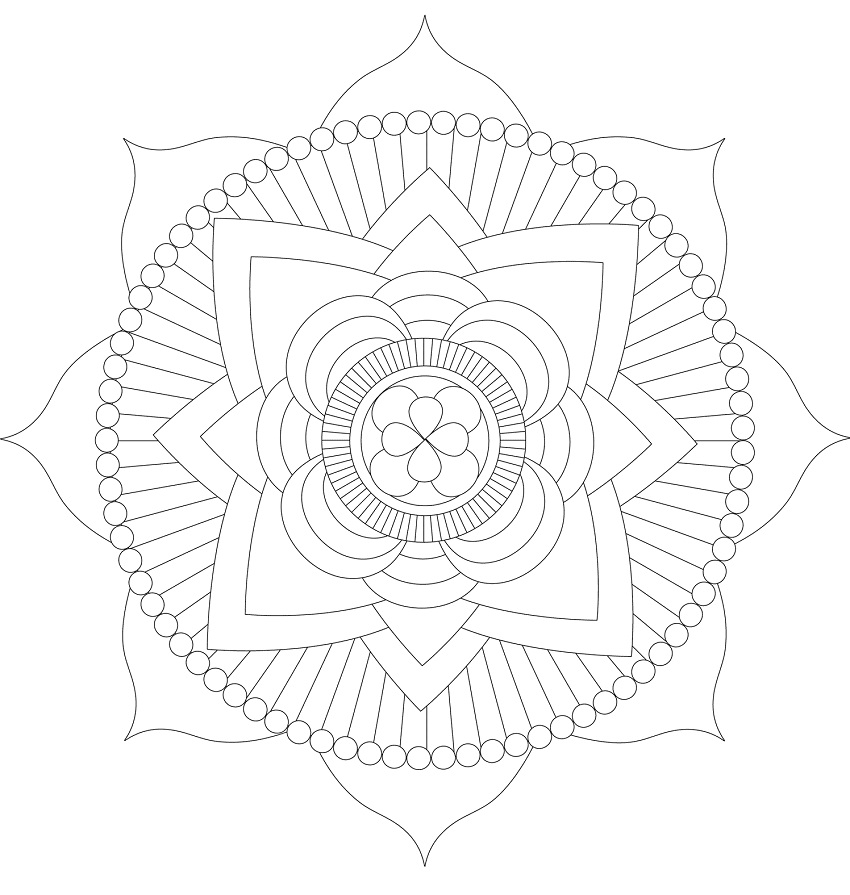 Desenho deMandala de Lotus para colorir