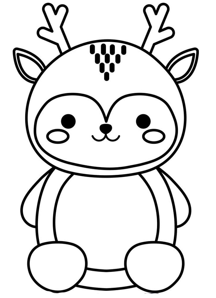 Desenho de Cervo Kawaii para colorir