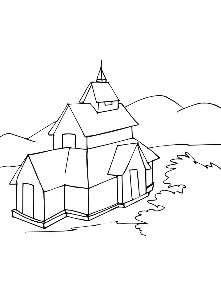 Desenhos de Igreja para colorir