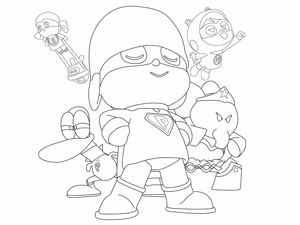 Desenho de Esquadrão de Pocoyo para colorir