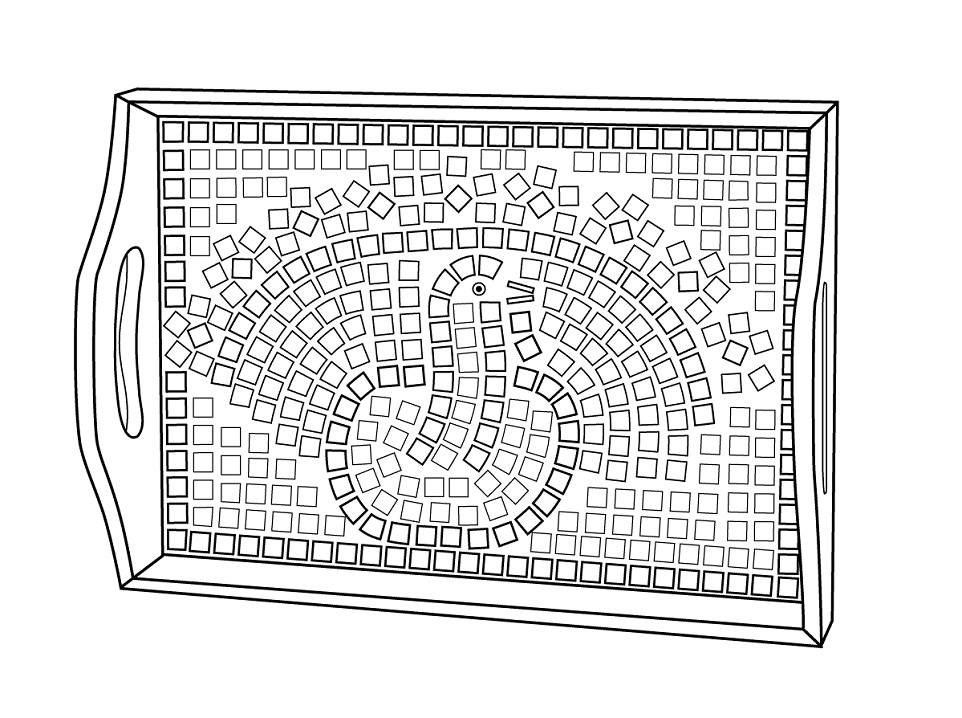 Desenho dePadrão Mosaico de Ação de Graças para colorir