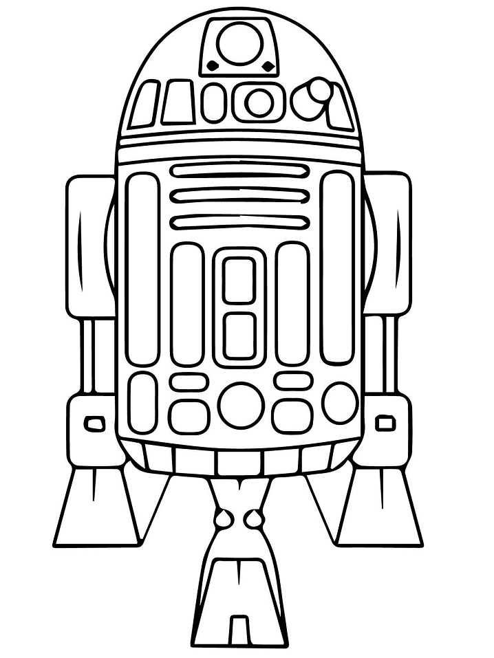 Desenho de Astromech Droid R2 D2 para colorir