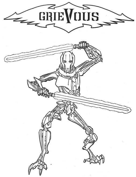 Desenho de Grievous Geral para colorir