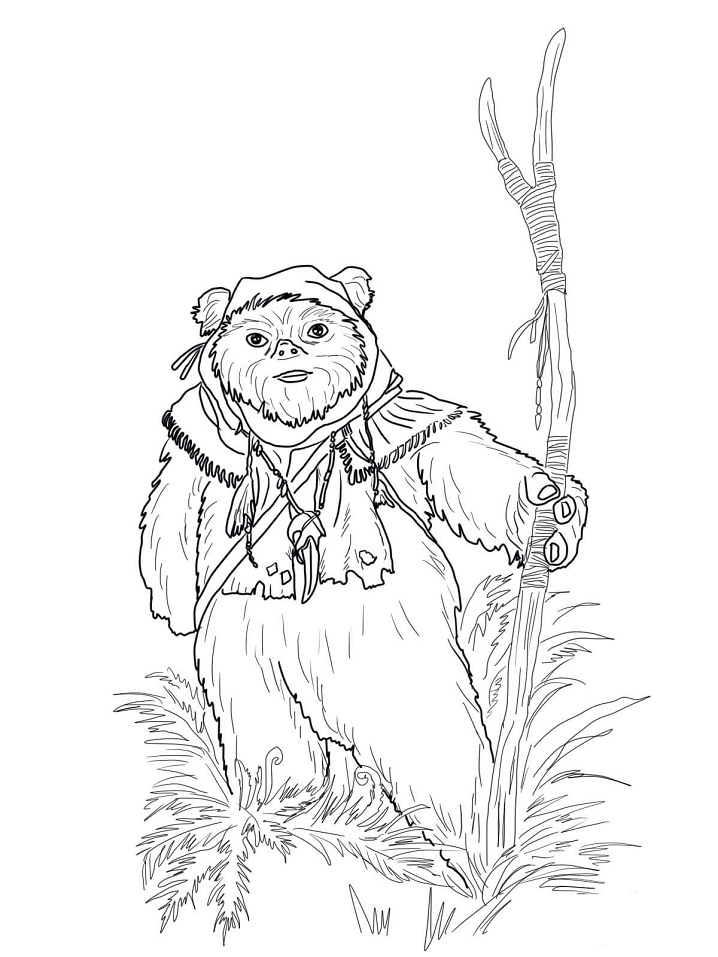 Desenho de Ewok para colorir