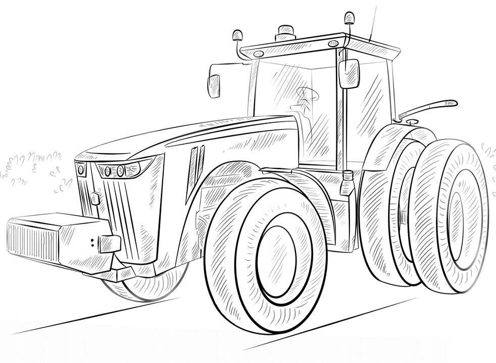 Desenho deTrator john Deere para colorir