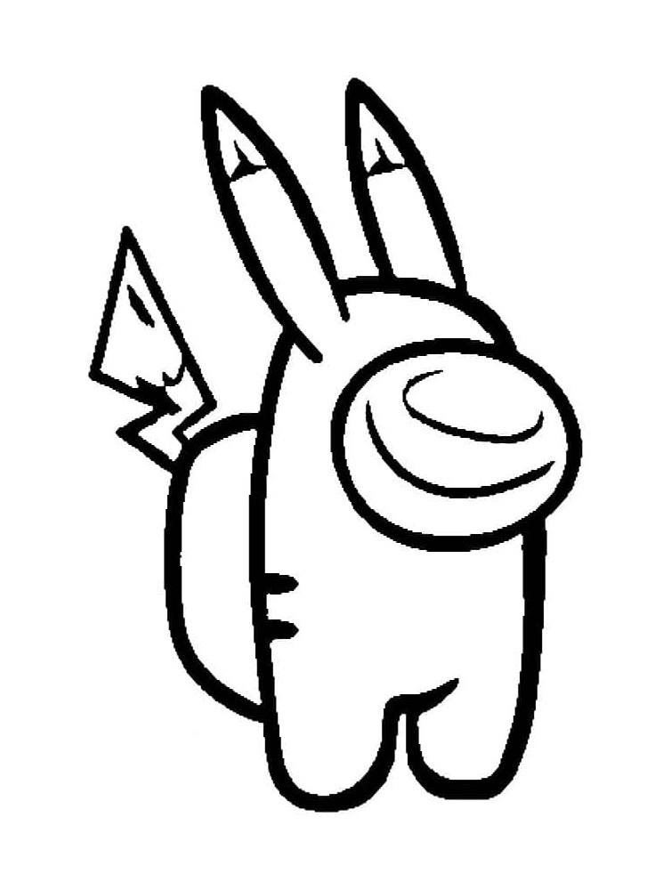 Desenho deAmong Us Pikachu para colorir