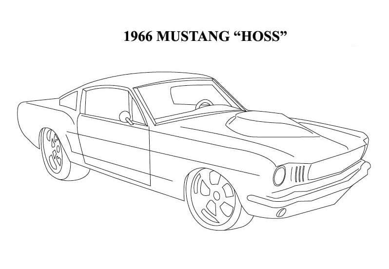 Desenho de1965 Mustang Hoss para colorir