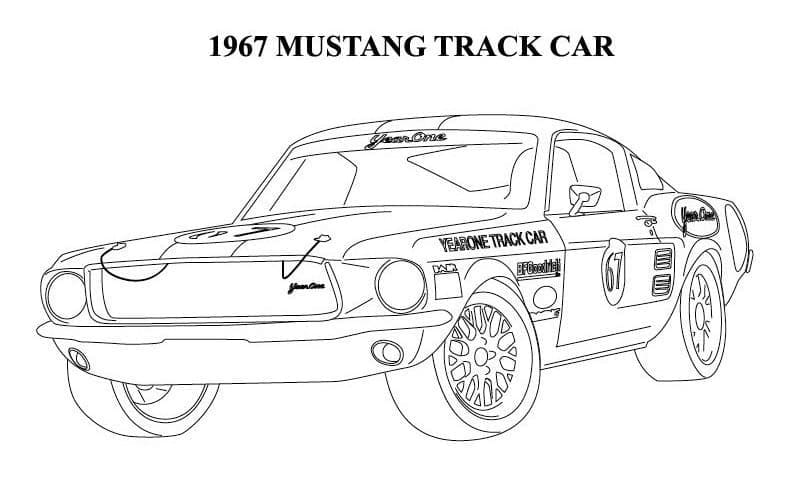 Desenho de1967 Mustang para colorir