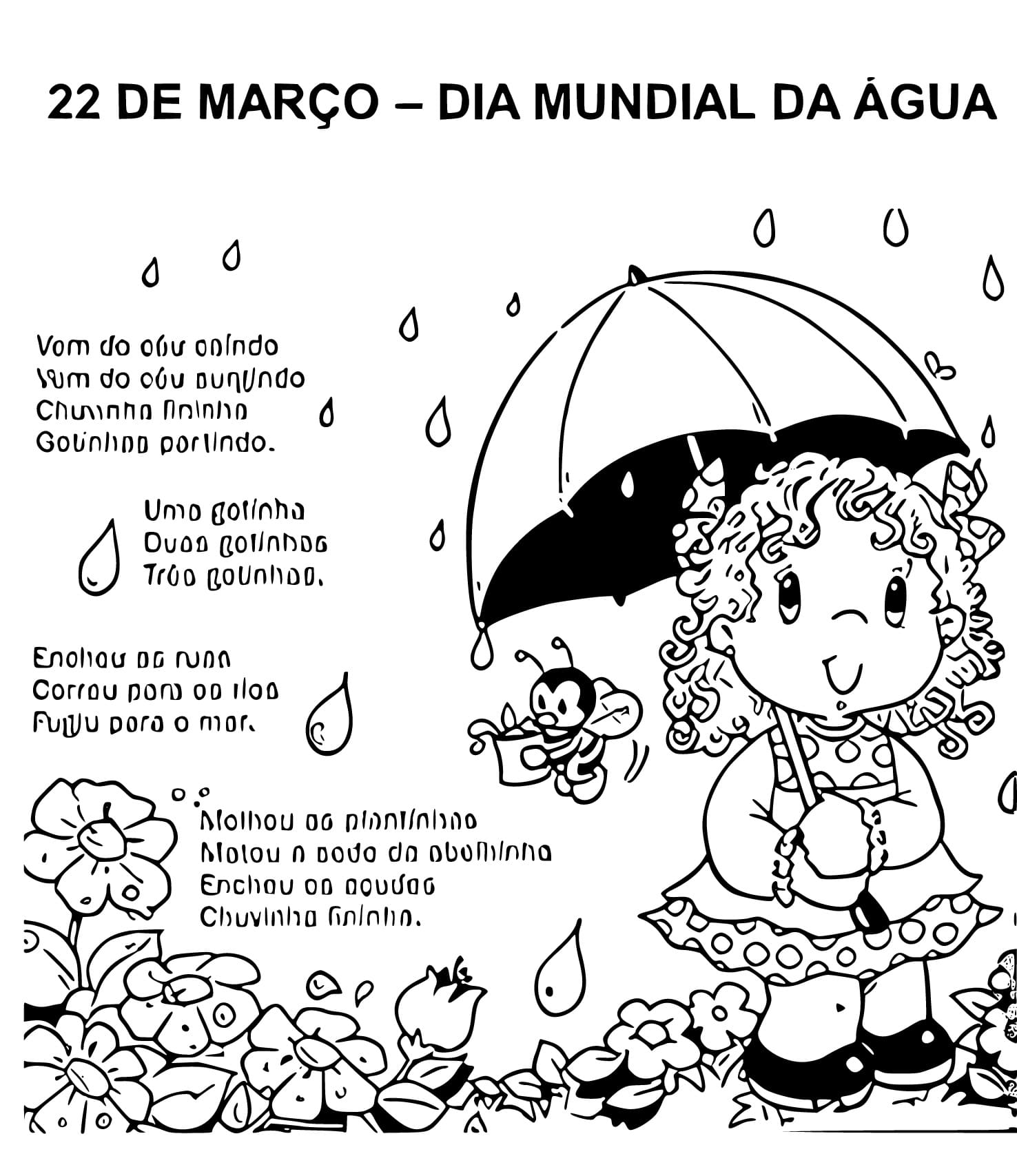 Desenho de22 de Março Dia da Água para colorir