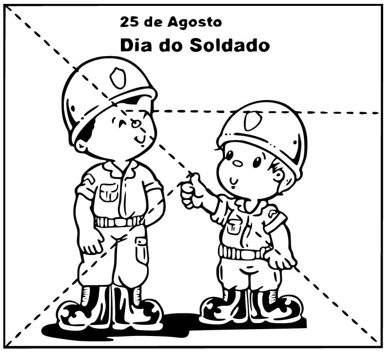 Desenho de25 de Agosto - Dia do Soldado para colorir