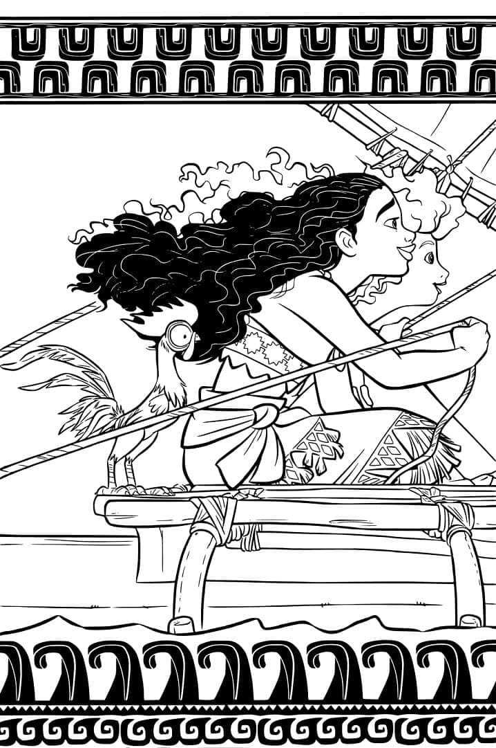 Desenho de A Aventura de Moana para colorir