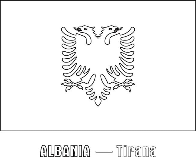 Desenho deA Bandeira da Albânia para colorir