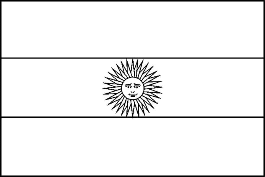 Desenho deA Bandeira da Argentina para colorir