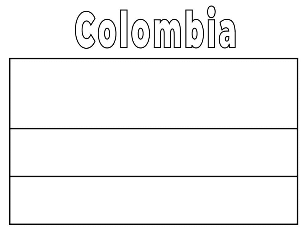 Desenho de A Bandeira da Colômbia para colorir