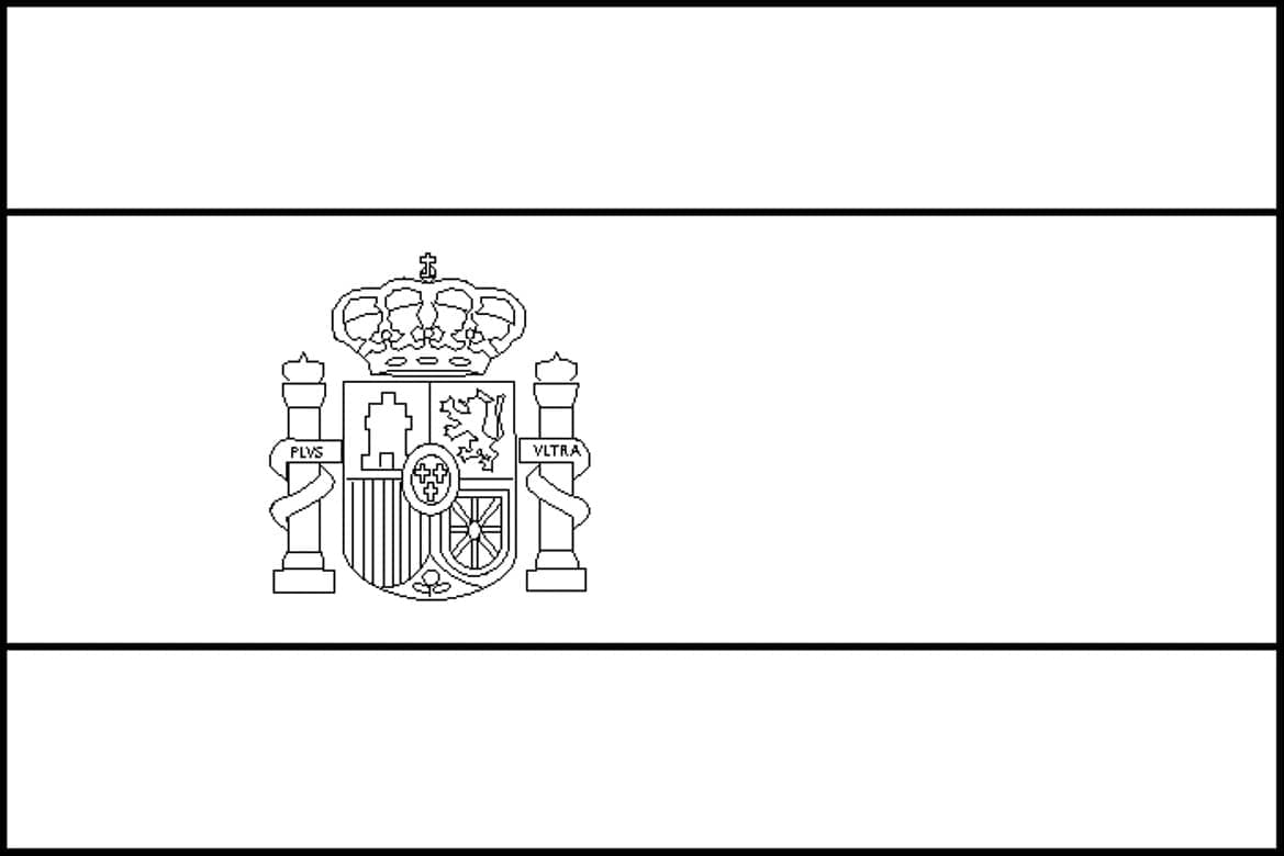 Desenho de A Bandeira da Espanha para colorir