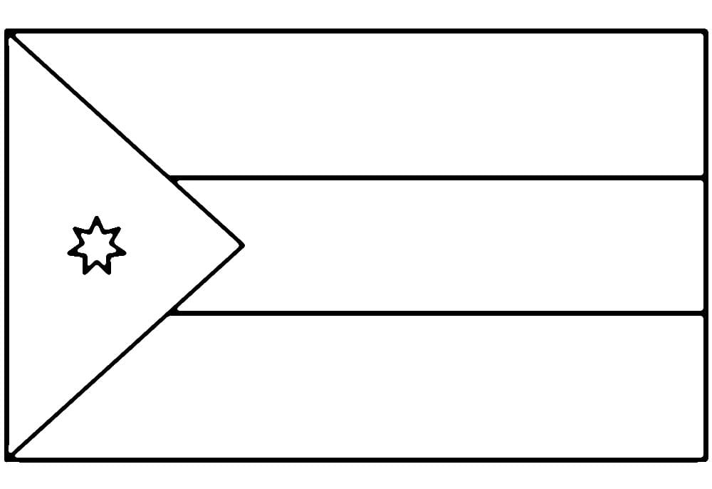 Desenho deA Bandeira da Jordânia para colorir