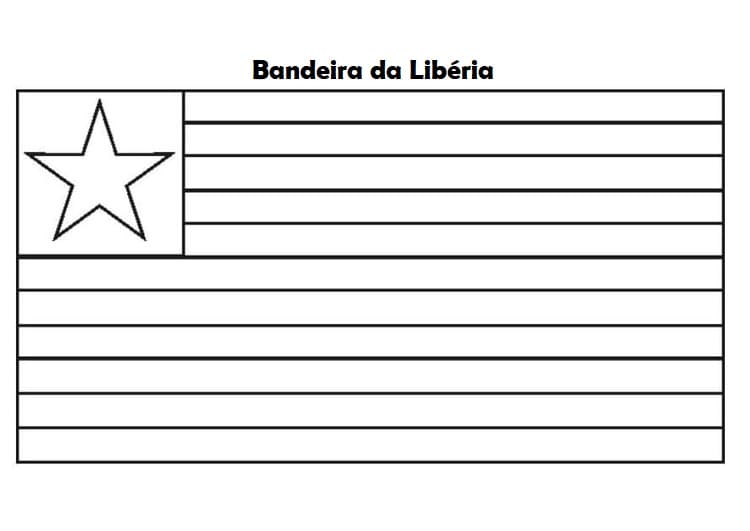 Desenho deA Bandeira da Libéria para colorir