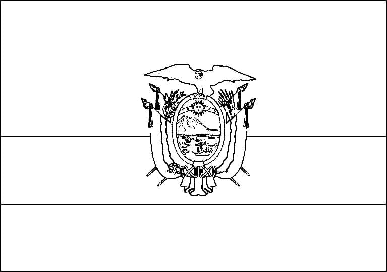 Desenho deA Bandeira do Equador para colorir