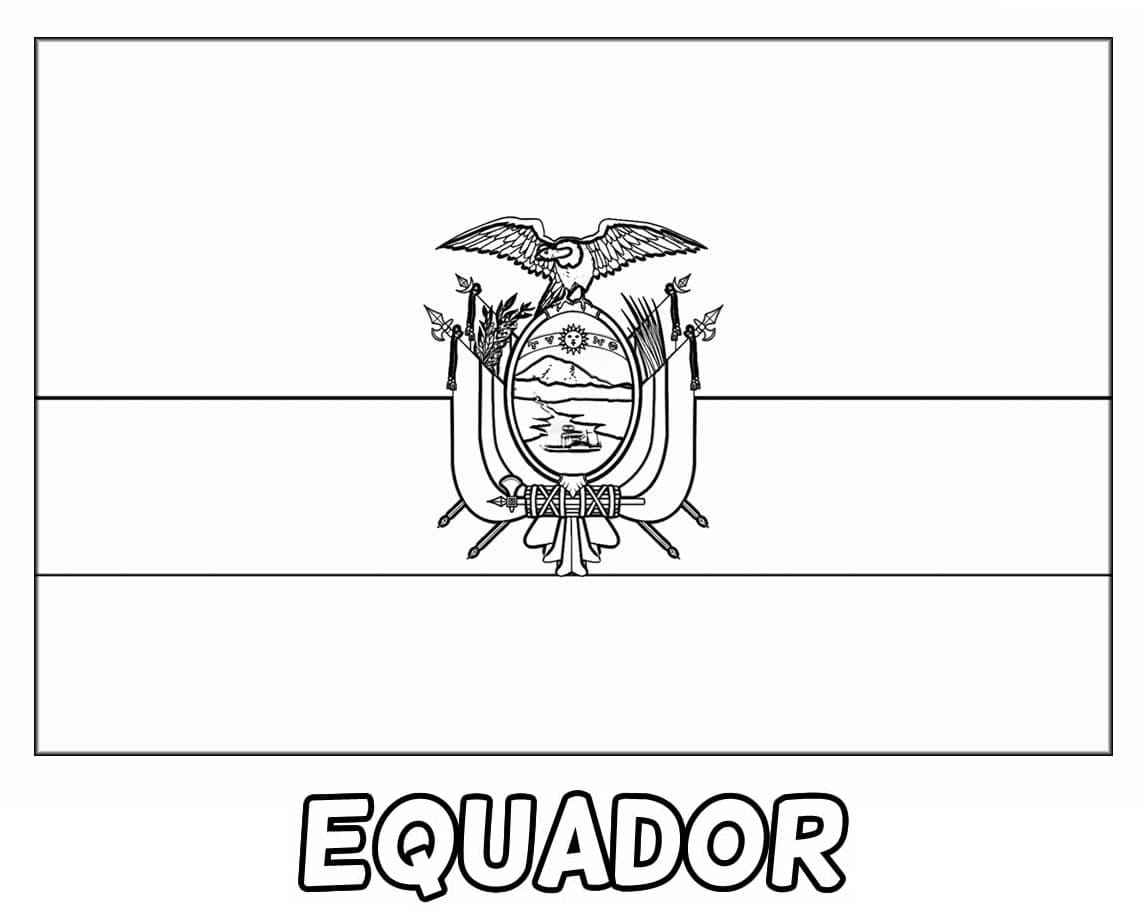 Desenho deA Bandeira do Equador para colorir